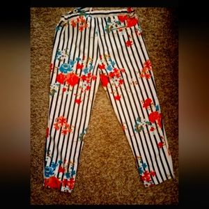 Striped floral slacks